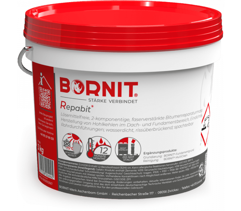 BORNIT Repabit - Bitumen-Reparaturmasse - 3 kg