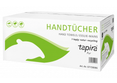 TAPIRA Pur Handtücher, 1-lagig, 25x23cm, V-Falz, natur, 5000Bl.
